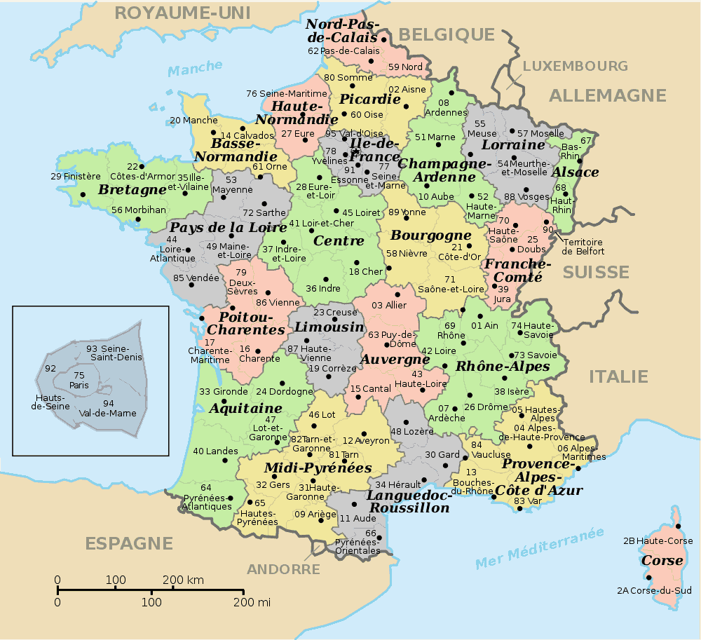 Infos sur : carte france region et departements - Arts et Voyages