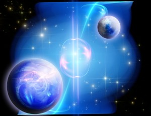planets and mystic luminous nebula